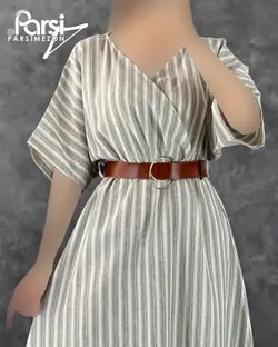 پیراهن لینن کمربندی