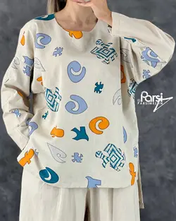 بلوز شلوار طرحدار