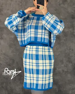 بلوز دامن چهارخونه