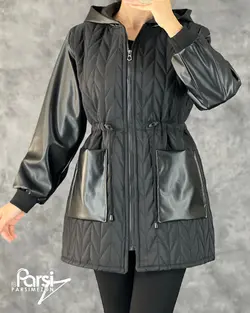 کاپشن کوتاه آستین چرم