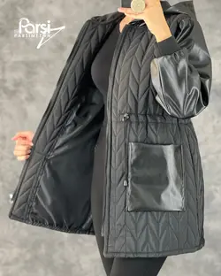 کاپشن کوتاه آستین چرم