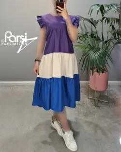 سارافون یقه خشتی سه رنگ