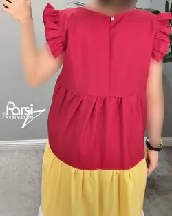 سارافون یقه خشتی سه رنگ