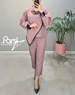 بلوز شلوار چرم‌دار