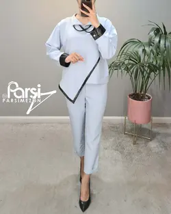 بلوز شلوار چرم‌دار