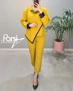 بلوز شلوار چرم‌دار