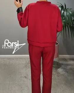 بلوز شلوار چرم‌دار