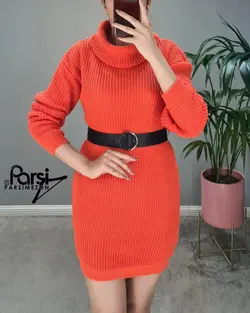 بافت یقه اسکی شل ساده