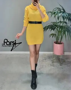 بافت یقه اسکی شل ساده