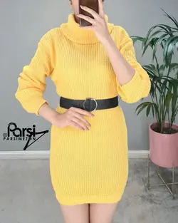 بافت یقه اسکی شل ساده