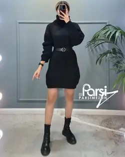 بافت یقه اسکی شل ساده