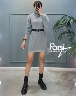 بافت یقه اسکی شل ساده