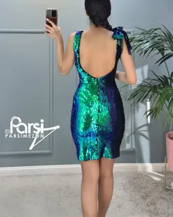 سارافون پولکی سرشانه پاپیون