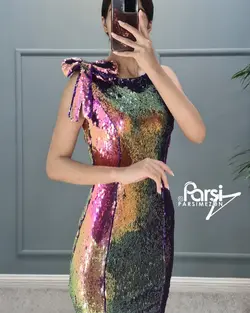 سارافون پولکی سرشانه پاپیون