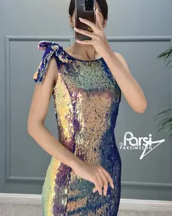 سارافون پولکی سرشانه پاپیون