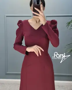 ماکسی چاکدار آستین پفی