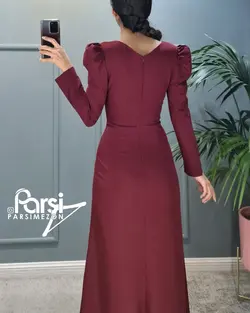 ماکسی چاکدار آستین پفی