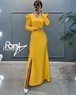 ماکسی چاکدار آستین پفی