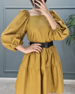 پیراهن عروسکی یقه خشتی