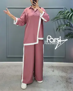 بلوز شلوار دکمه نما