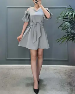 پیراهن سرشانه‌باز چیندار