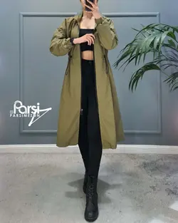 بارانی آستردار جلو زیپ