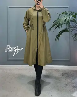 بارانی آستردار جلو زیپ