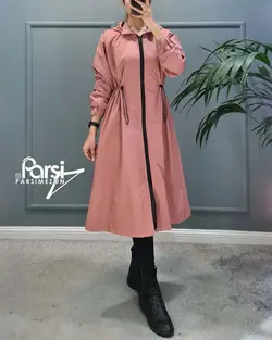 بارانی آستردار جلو زیپ