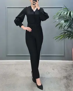 سرهمی یقه هفت جلو دکمه