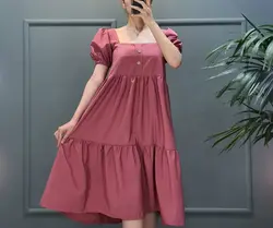 سارافون آستین پفی یقه خشتی