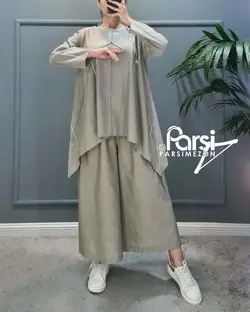 تونیک شلوار لینن خط‌دار