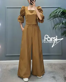 ست بلوز و شلوار یقه خشت