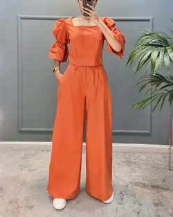 ست بلوز و شلوار یقه خشت