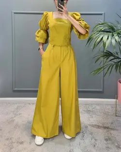 ست بلوز و شلوار یقه خشت