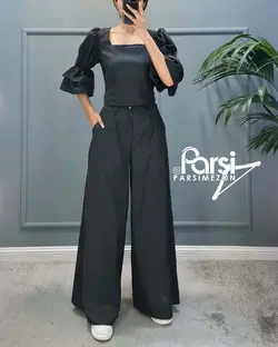 ست بلوز و شلوار یقه خشت