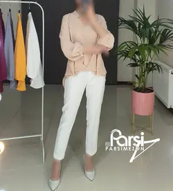 بلوز یقه هفت پشت بلند