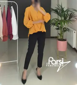 بلوز یقه هفت پشت بلند