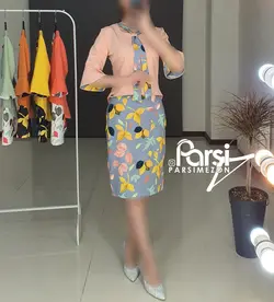 ست بلوزشالدار و دامن گلدار