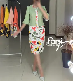 ست بلوزشالدار و دامن گلدار