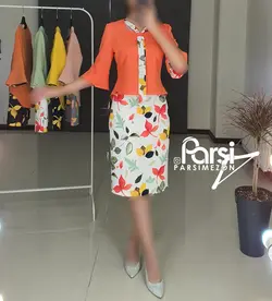 ست بلوزشالدار و دامن گلدار