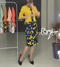 ست بلوزشالدار و دامن گلدار