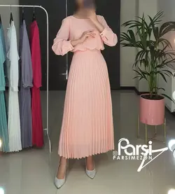 پیراهن کرپ حریر پلیسه