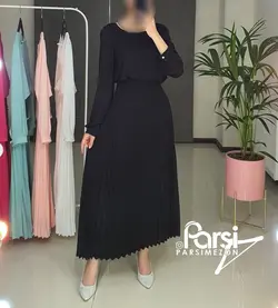 پیراهن کرپ حریر پلیسه