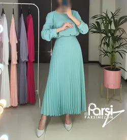 پیراهن کرپ حریر پلیسه