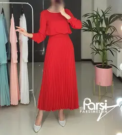 پیراهن کرپ حریر پلیسه