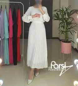 پیراهن کرپ حریر پلیسه