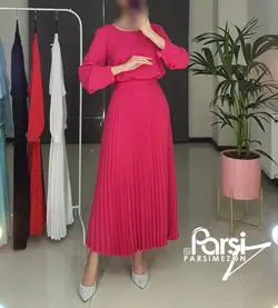 پیراهن کرپ حریر پلیسه