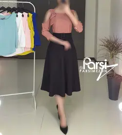 شومیز سرشانه باز پاپیونی