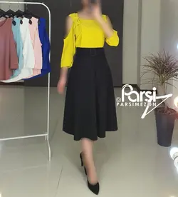 شومیز سرشانه باز پاپیونی