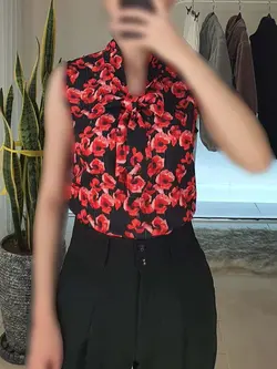تاپ کراواتی گلدار